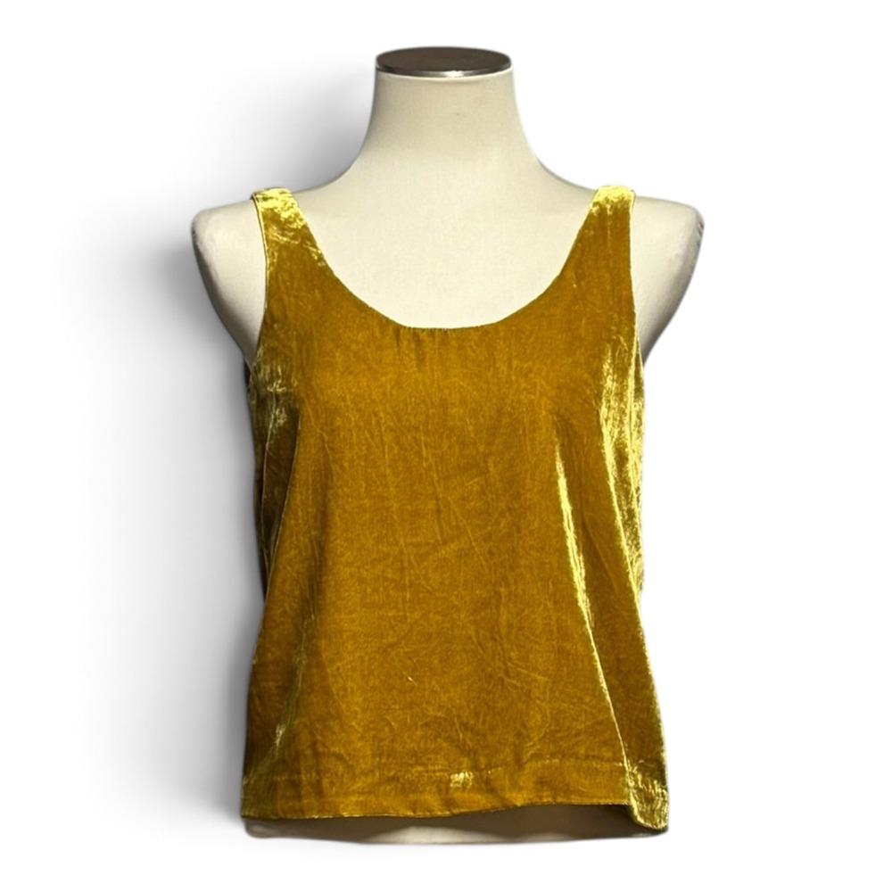 J.Crew Velvet Sleeveless Tank Top VGO Vintage Gold 2